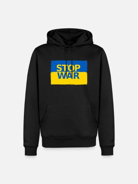 ukrainian flage 02 - Männer Premium Bio Hoodie - Schwarz