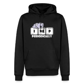 Je fais une sieste périodiquement Jeu de mots sur la science de la chimie - Sweat à capuche Premium bio Homme - noir - Devant - Nico (187cm)