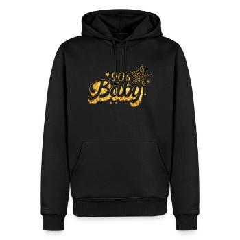 90er Jahre Niedlich 80er Jahre Retro Vintage Lustig Cool Nostalgie - Männer Premium Bio Hoodie - Schwarz - Vorne - Nico (187cm)