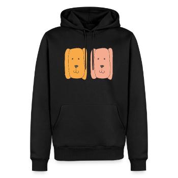 Chiens drôles - Sweat à capuche Premium bio Homme - noir - Devant - Nico (187cm)