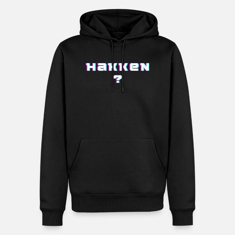 Hakken - Männer Premium Bio Hoodie - Schwarz
