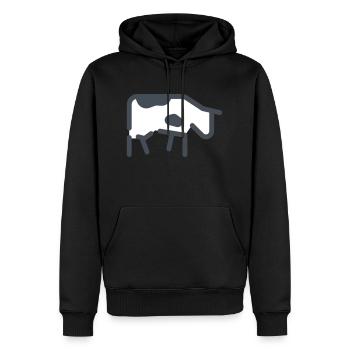 vache - Sweat à capuche Premium bio Homme - noir - Devant - Nico (187cm)