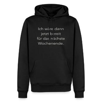 Wochenende - Männer Premium Bio Hoodie - Schwarz - Vorne - Nico (187cm)