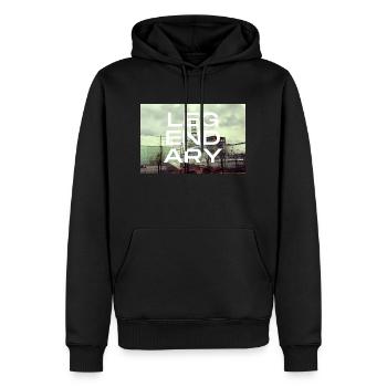 Design LÉGENDAIRE - Sweat à capuche Premium bio Homme - noir - Devant - Nico (187cm)