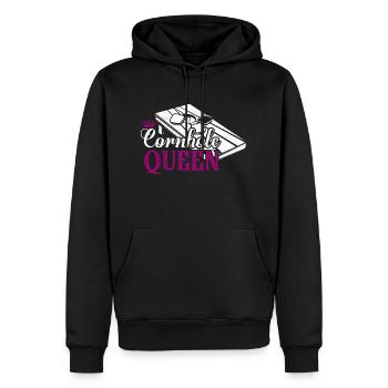 Cornhole Queen Bean Bag Toss Player - Men’s Premium Organic Hoodie - black - Front - Nico (187cm)