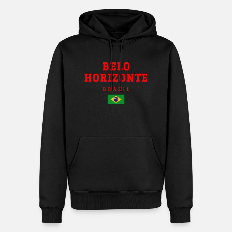 Belo Horizonte, Brésil - Sweat à capuche Premium bio Homme - noir