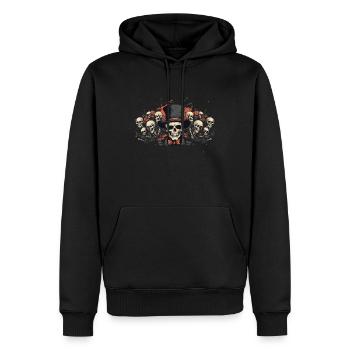 Squelettes - Sweat à capuche Premium bio Homme - noir - Devant - Nico (187cm)