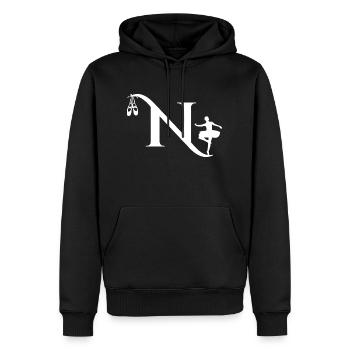 Buchstabe n Ballerina - Männer Premium Bio Hoodie - Schwarz - Vorne - Nico (187cm)