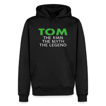 Tom drôle de dicton cadeau - Sweat à capuche Premium bio Homme - noir - Devant - Nico (187cm)