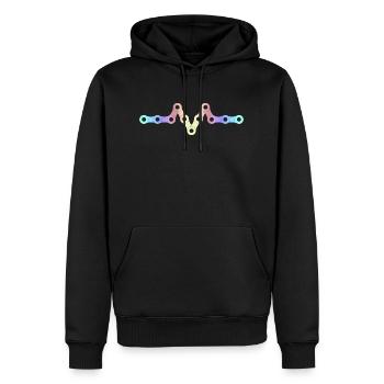Chaîne de vélo - Sweat à capuche Premium bio Homme - noir - Devant - Nico (187cm)