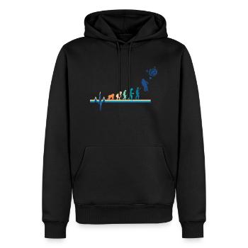 Évolution battement de cœur astronaute - Sweat à capuche Premium bio Homme - noir - Devant - Nico (187cm)