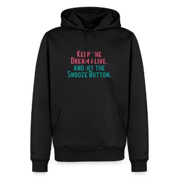 Gardez le rêve vivant - Sweat à capuche Premium bio Homme - noir - Devant - Nico (187cm)