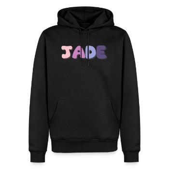 Name - Jade - Männer Premium Bio Hoodie - Schwarz - Vorne - Nico (187cm)
