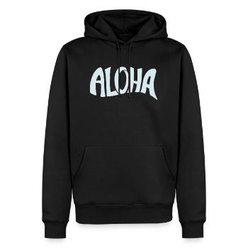 Aloha - Männer Premium Bio Hoodie - Schwarz - Vorne - Nico (187cm)