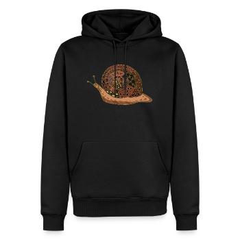 Schnecke - Männer Premium Bio Hoodie - Schwarz - Vorne - Nico (187cm)