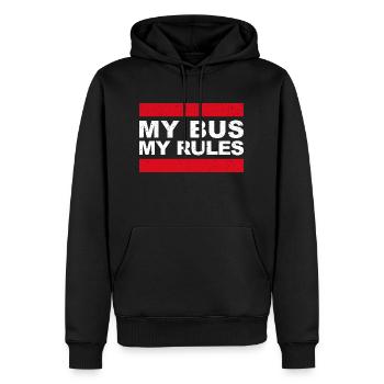 My Bus My Rules - Lustiges Geschenk für Busfahrer - Männer Premium Bio Hoodie - Schwarz - Vorne - Nico (187cm)