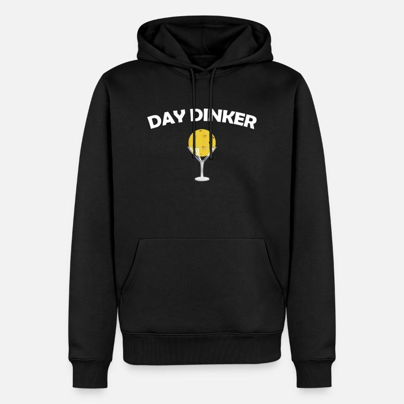 Pickleball Jour Dinker Drôle - Sweat à capuche Premium bio Homme - noir
