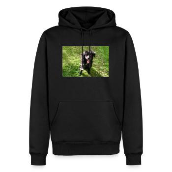 Hund Dog Samy - Men’s Premium Organic Hoodie - black - Front - Nico (187cm)