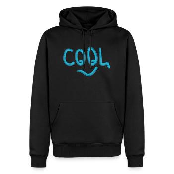 Coole Typografie - Männer Premium Bio Hoodie - Schwarz - Vorne - Nico (187cm)
