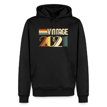Jahrgang 2021 - 2021 Jubiläumsgeschenk - Männer Premium Bio Hoodie - Schwarz - Vorne - Nico (187cm)
