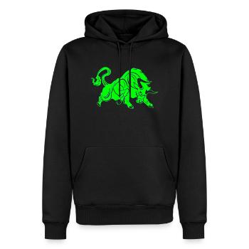 Stier Stierkopf Kopf Logo Steak Beast Gym Horn - Männer Premium Bio Hoodie - Schwarz - Vorne - Nico (187cm)