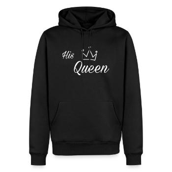 His Queen - Männer Premium Bio Hoodie - Schwarz - Vorne - Nico (187cm)