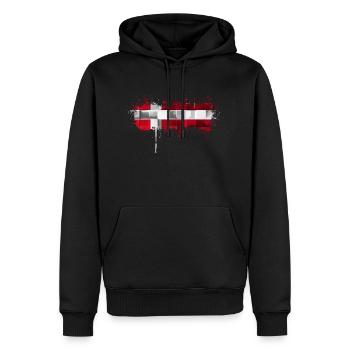 Danemark Europe Drapeau danois symboles nationaux norden - Sweat à capuche Premium bio Homme - noir - Devant - Nico (187cm)