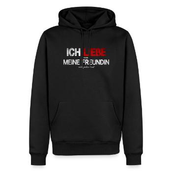 J’aime quand ma copine me laisse jouer - Sweat à capuche Premium bio Homme - noir - Devant - Nico (187cm)