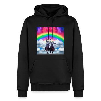 Rainbow Fight - Colorful Fantasy - Men’s Premium Organic Hoodie - black - Front - Nico (187cm)
