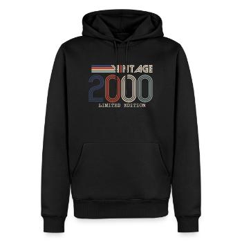 Vintage 2000 Cadeau Anniversaire - Millésime 2000 - Sweat à capuche Premium bio Homme - noir - Devant - Nico (187cm)