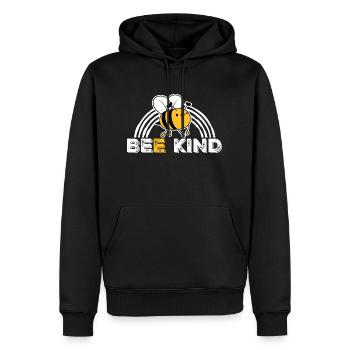Be Kind Cute Honey Kindness Bee Love Inspirational - Men’s Premium Organic Hoodie - black - Front - Nico (187cm)