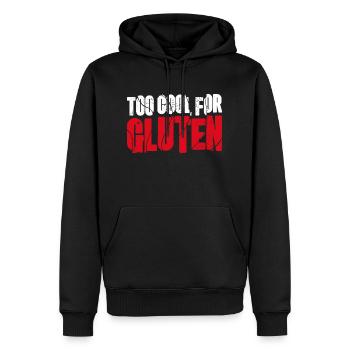 Too Cool For Gluten - Funny Celiac Design - Men’s Premium Organic Hoodie - black - Front - Nico (187cm)