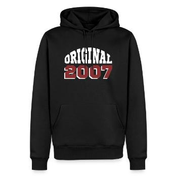 Original 2007 - Männer Premium Bio Hoodie - Schwarz - Vorne - Nico (187cm)