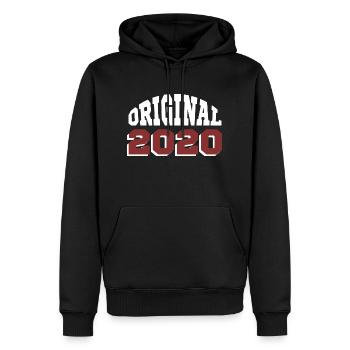 Ursprünglich: 2020 - Männer Premium Bio Hoodie - Schwarz - Vorne - Nico (187cm)
