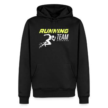 Équipe de course 1 - Sweat à capuche Premium bio Homme - noir - Devant - Nico (187cm)
