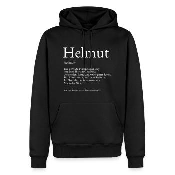 Helmut Wörterbuch Erklärung Vorname Helmut - Männer Premium Bio Hoodie - Schwarz - Vorne - Nico (187cm)