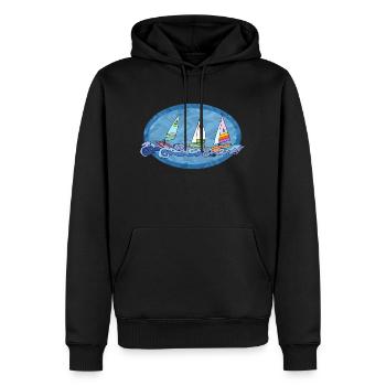 Segelboote - Männer Premium Bio Hoodie - Schwarz - Vorne - Nico (187cm)
