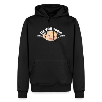 Bis bald - Baby Ankunft Countdown Babyparty - Männer Premium Bio Hoodie - Schwarz - Vorne - Nico (187cm)