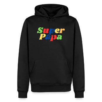 Super dad - Men’s Premium Organic Hoodie - black - Front - Nico (187cm)