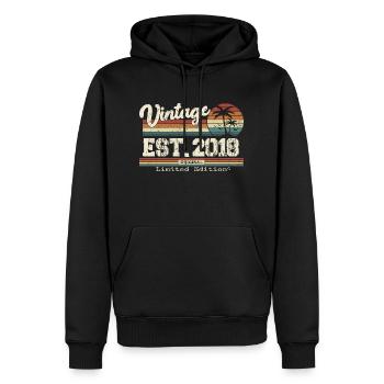 2018 Vintage Millésime anniversaire Retro cadeau - Sweat à capuche Premium bio Homme - noir - Devant - Nico (187cm)