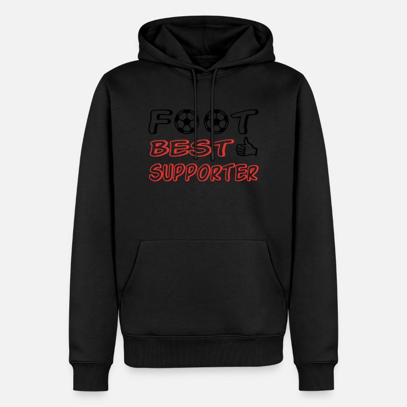 Fuß bester Unterstützer - Männer Premium Bio Hoodie - Schwarz