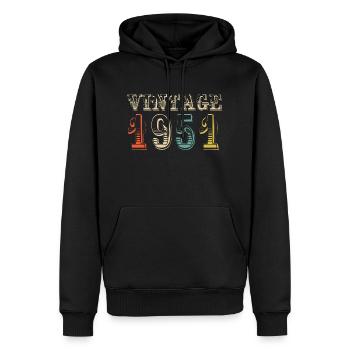 Jahrgang 1951 - 73. Geburtstag - 73 Jahre alt - Männer Premium Bio Hoodie - Schwarz - Vorne - Nico (187cm)