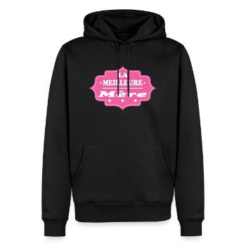 LA MEILLEURE Mère - Sweat à capuche Premium bio Homme - noir - Devant - Nico (187cm)