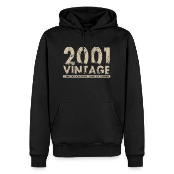 Jahrgang 2001 Bursdag - Unikat - Männer Premium Bio Hoodie - Schwarz - Vorne - Nico (187cm)