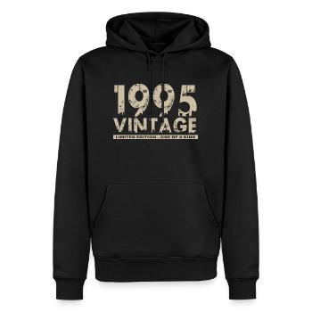 Vintage 1995 Bursdag - One of Kind - Men’s Premium Organic Hoodie - black - Front - Nico (187cm)