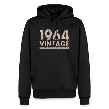 Jahrgang 1964 Bursdag - Unikat - Männer Premium Bio Hoodie - Schwarz - Vorne - Nico (187cm)