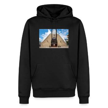 Feskekörka Fischmarkt Göteborg Stadt (Göteborg) - Männer Premium Bio Hoodie - Schwarz - Vorne - Nico (187cm)