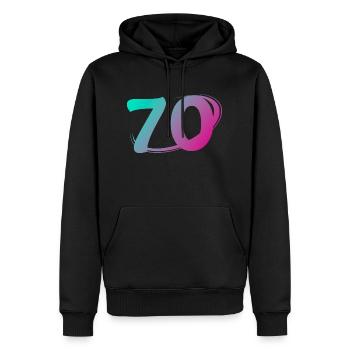 Numéro 70 multicolore - Sweat à capuche Premium bio Homme - noir - Devant - Nico (187cm)