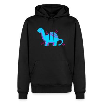 Dino Dinosaurier niedlich süß cartoon comic Pink - Männer Premium Bio Hoodie - Schwarz - Vorne - Nico (187cm)