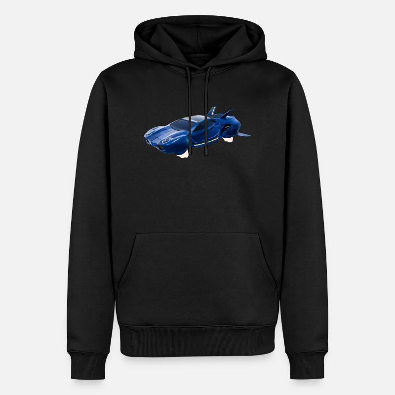 Voiture volante de science-fiction - Sweat à capuche Premium bio Homme - noir